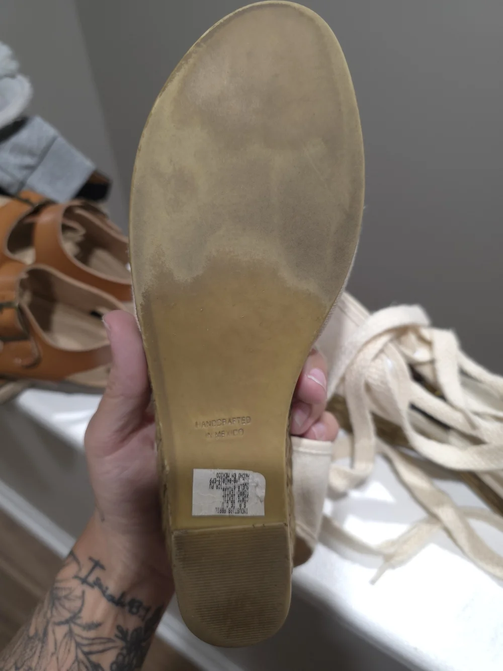 Vintage 70s/80s Abril Paris New York Canvas Espadrille Sandals Women's Size 6